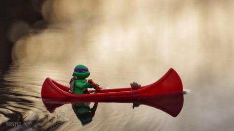 Donatello in canoe