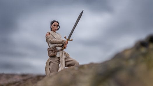 Rey playing with the bird's sword - Photo credit: Maelick