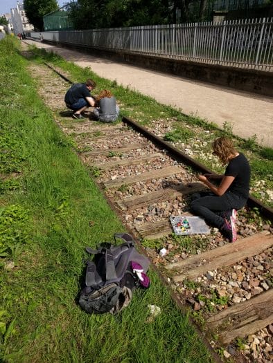 Playing on the tracks