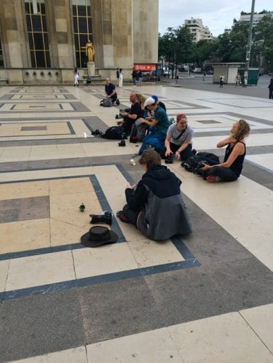 On the floor of the Trocadero