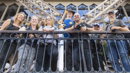 Groupie at the Eiffel tower