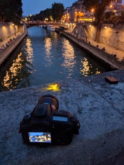Picture set-up near Notre Dame