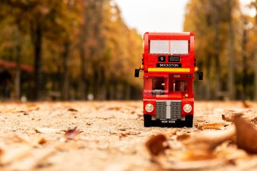 A London bus in autumn