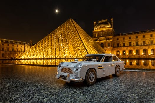 The Aston Martin at the Louvre, by night