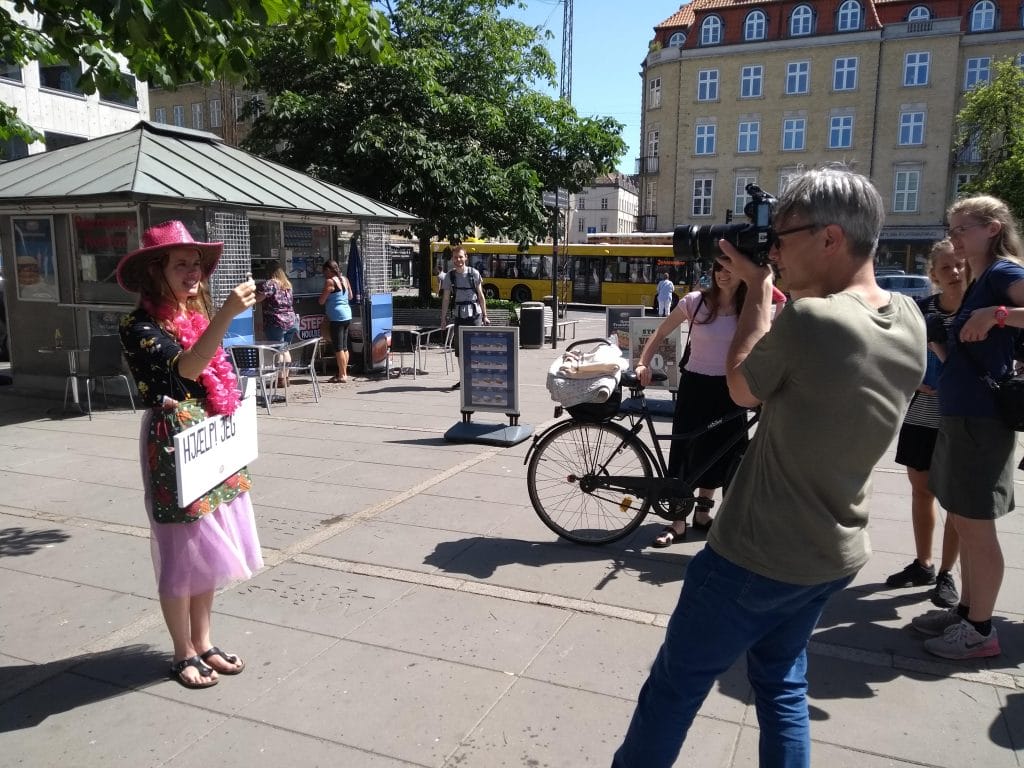 Photographer taking a photo in Aarhus centre